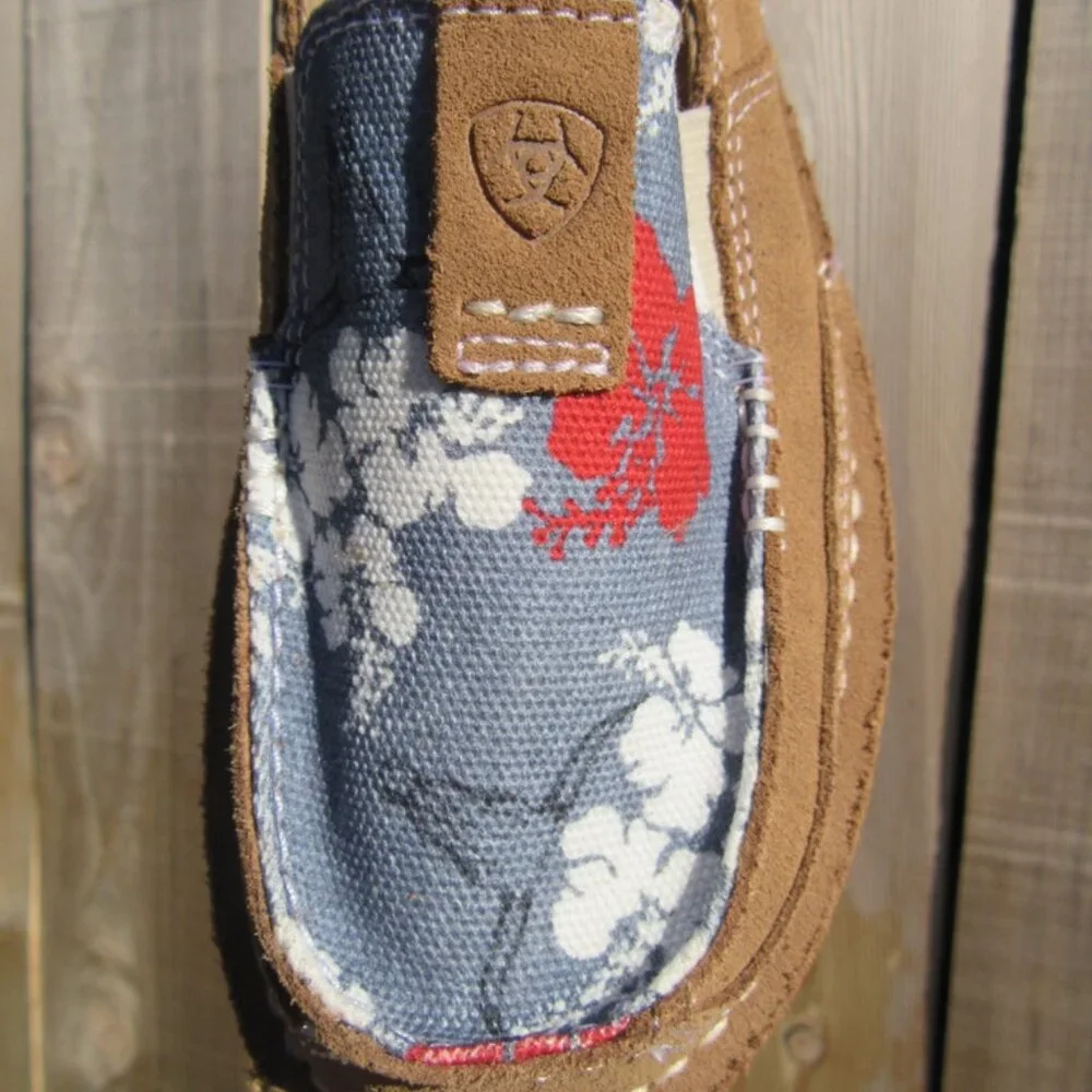 Brand New Ariat Western Aloha Red White Blue Pareau Slip On Shoes Size 7 - Picture 4 of 11
